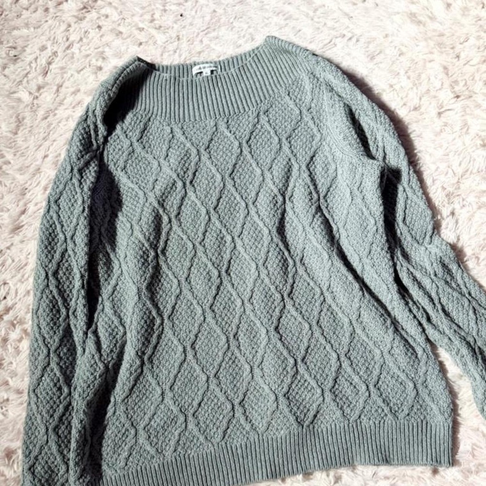 Chunky Oversized Cable Knit Minimalist Old Money Quiet Luxury Sweater Womens XL